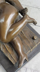 Nude Female Figure Woman Laying on her Side by Fernando Botero Bronze Sculpture