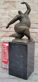 Abstract Bronze Sculpture by Milo – Modern Figurine of a Dancing Form on Marble Base
