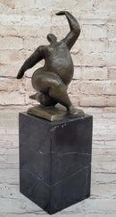 Abstract Bronze Sculpture by Milo – Modern Figurine of a Dancing Form on Marble Base