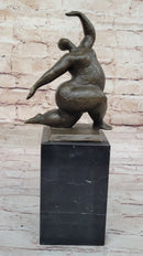 Abstract Bronze Sculpture by Milo – Modern Figurine of a Dancing Form on Marble Base