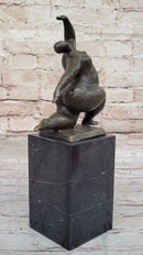 Abstract Bronze Sculpture by Milo – Modern Figurine of a Dancing Form on Marble Base