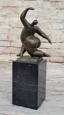 Abstract Bronze Sculpture by Milo – Modern Figurine of a Dancing Form on Marble Base