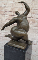 Abstract Bronze Sculpture by Milo – Modern Figurine of a Dancing Form on Marble Base