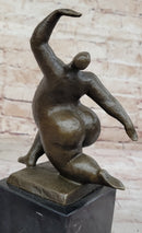Abstract Bronze Sculpture by Milo – Modern Figurine of a Dancing Form on Marble Base