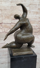 Abstract Bronze Sculpture by Milo – Modern Figurine of a Dancing Form on Marble Base