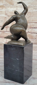 Abstract Bronze Sculpture by Milo – Modern Figurine of a Dancing Form on Marble Base
