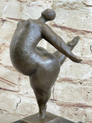 Hot Cast Bronze Fertility Dancer Nude Female Figure Curvy Body Sculpture Statue