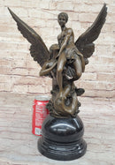 Denys Puech & Barbedienne - La Sirene - Bronze Sculpture of Angel & Ephebus