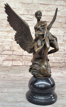 Denys Puech & Barbedienne - La Sirene - Bronze Sculpture of Angel & Ephebus