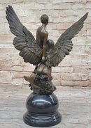 Denys Puech & Barbedienne - La Sirene - Bronze Sculpture of Angel & Ephebus