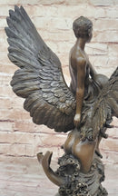 Denys Puech & Barbedienne - La Sirene - Bronze Sculpture of Angel & Ephebus