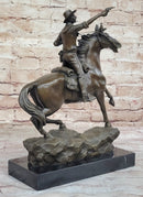 Gunslinger Cowboy on Horseback Aiming Pistol - Western Bronze Sculpture by Kauba