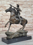 Gunslinger Cowboy on Horseback Aiming Pistol - Western Bronze Sculpture by Kauba