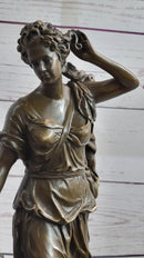 Antoine Coysevox Artemis Diana the Huntress w/ Dog Bronze Sculpture Statue