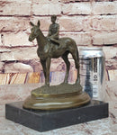 Horse Jockey Racing Equine Art Equestrian Collector Bronze Statue Sculpture Original 8" x 6.5"