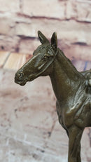Horse Jockey Racing Equine Art Equestrian Collector Bronze Statue Sculpture Original 8" x 6.5"