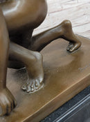Winged Angel Cherub Cherubim Boy w/ Butterfly Bronze Statue Sculpture Figure 9" x 8.5"