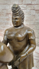Man & Woman Courting Bronze Sculpture Statue after Fernando Botero on Marble Base