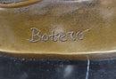 Man & Woman Courting Bronze Sculpture Statue after Fernando Botero on Marble Base