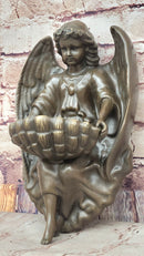 Original Milo Young Guardian Angel Wall Mount Genuine Bronze Statue Sculpture NR