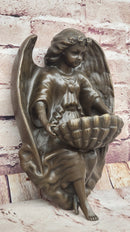 Original Milo Young Guardian Angel Wall Mount Genuine Bronze Statue Sculpture NR