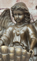 Original Milo Young Guardian Angel Wall Mount Genuine Bronze Statue Sculpture NR