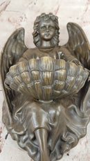 Original Milo Young Guardian Angel Wall Mount Genuine Bronze Statue Sculpture NR