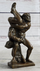 Handmade Hot Cast Miniature Austria Wrestling Bronze Artwork Sculpture Figurine