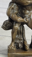 Handmade Hot Cast Miniature Austria Wrestling Bronze Artwork Sculpture Figurine