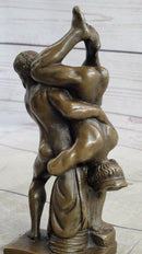 Handmade Hot Cast Miniature Austria Wrestling Bronze Artwork Sculpture Figurine