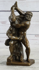 Handmade Hot Cast Miniature Austria Wrestling Bronze Artwork Sculpture Figurine