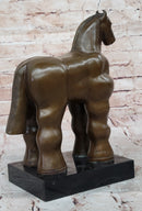 Fernando Botero Trojan Horse Abstract Bronze Statue Sculpture on Marble Base