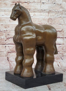 Fernando Botero Trojan Horse Abstract Bronze Statue Sculpture on Marble Base