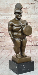 Hot Cast Botero Reproduction Roman Soldier Bronze Sculpture Marble Base Figurine