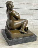 Fernando Botero Plump Woman Bronze Figurine Statue Marble Base Figurine Figure