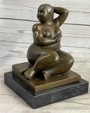 Fernando Botero Plump Woman Bronze Figurine Statue Marble Base Figurine Figure