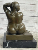 Fernando Botero Plump Woman Bronze Figurine Statue Marble Base Figurine Figure