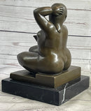 Fernando Botero Plump Woman Bronze Figurine Statue Marble Base Figurine Figure