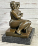 Fernando Botero Plump Woman Bronze Figurine Statue Marble Base Figurine Figure