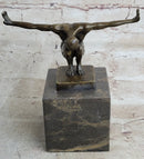 Signed Original Miguel Lopez (Milo) The Athlete Bronze Sculpture Figurine Figure