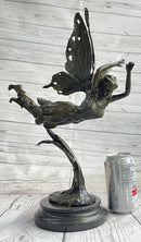 Flying Angel Fairy Bronze Figure Figurine Statue Sculpture Marble Base Original Art 16" x 13"