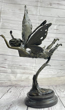 Flying Angel Fairy Bronze Figure Figurine Statue Sculpture Marble Base Original Art 16" x 13"