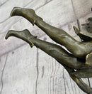 Flying Angel Fairy Bronze Figure Figurine Statue Sculpture Marble Base Original Art 16" x 13"