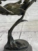 Flying Angel Fairy Bronze Figure Figurine Statue Sculpture Marble Base Original Art 16" x 13"