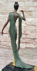 Art Deco Erte Fashion Models Bronze Statue Sculpture Marble Base 15.5" x 14"