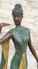 Art Deco Erte Fashion Models Bronze Statue Sculpture Marble Base 15.5" x 14"