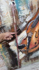 Violin Viola Classical Musician Wall Art 3D Painting on Metal Canvas
