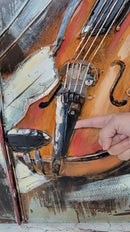 Violin Viola Classical Musician Wall Art 3D Painting on Metal Canvas