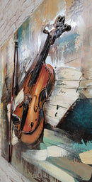 Violin Viola Classical Musician Wall Art 3D Painting on Metal Canvas