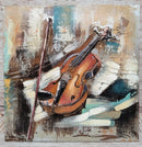 Violin Viola Classical Musician Wall Art 3D Painting on Metal Canvas